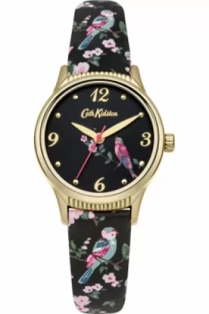 Image of Ladies Cath Kidston British Birds Charcoal Strap Watch CKL013BG