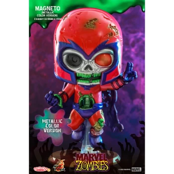 Image of Hot Toys Cosbaby Marvel Comics [Size S] - Marvel Zombies: Magneto (Metallic Colour Version)
