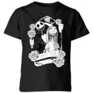 Image of The Nightmare Before Christmas Jack Skellington and Sally Kids T-Shirt - Black - 3-4 Years