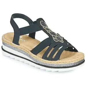 Image of Rieker LOUANN womens Sandals in Black,7,7.5,3.5,4,5,6,6.5,7.5,8