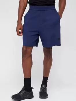 Image of Armani Exchange Tonal Logo Jersey Shorts - Navy, Size S, Men