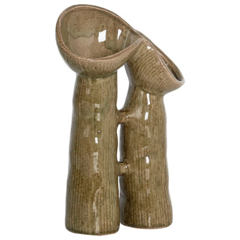 Image of Beliani Flower Vase Waterpoppy Stoneware 28cm Green