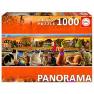 Image of Cats on the Quay Panorama Jigsaw Puzzle (1000 Pieces)