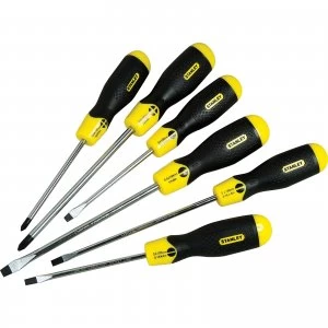 Image of Stanley 6 Piece Cushion Grip Phillips and Slotted Screwdriver Set