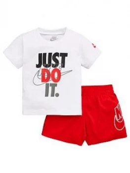 Image of Nike Sportswear Toddler Boys Jdi Tee And Shorts Set - White Red
