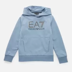 Image of EA7 Boys' Train Visibility Hoodie - Blue - 8 Years
