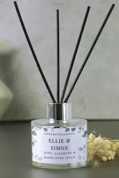 Image of Personalised Botanical Any Message Reed Diffuser - Clear