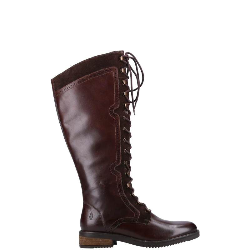 Image of Hush Puppies 'Rudy' Long Leather Boot Brown female