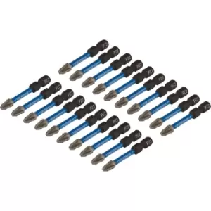 Image of Draper Expert Impact Pozi Screwdriver Bits PZ2 50mm Pack of 20