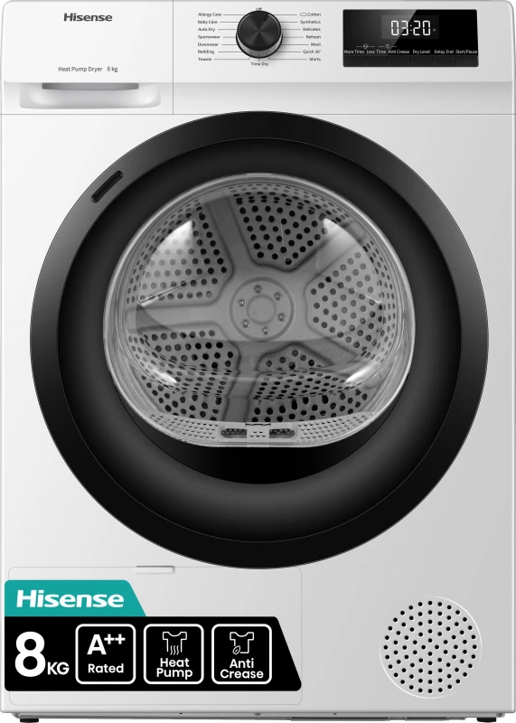 Image of HISENSE 1Q Series DH1Q802BW2 8KG Heat Pump Tumble Dryer - White 6901101829764