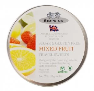 Image of Simpkins Sugar Free & Gluten Mixed Fruit Travel Sweets 175g