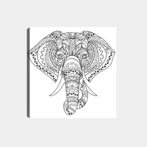 Image of MANDALA38 White Black Decorative Canvas Painting