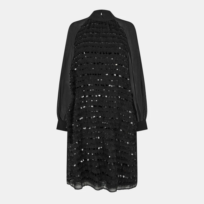 Image of French Connection Womens Carina Embellished Shift Dress 01-Blackout female 6 (2XS)