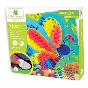 Image of Sycomore Stick & Fun Childrens Pompoms Boards Butterfly
