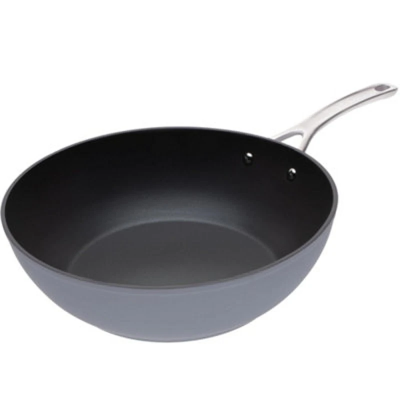 Image of Laura Ashley Forged Aluminium Non-Stick Wok 30Cm - Dark Slate