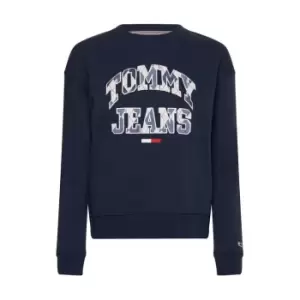 Image of Tommy Jeans College Argyle Crew Sweatshirt - Blue