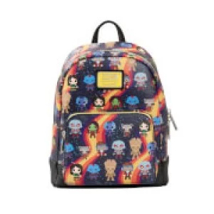 Image of Loungefly Marvel Guardians Chibi Aop Mini Backpack