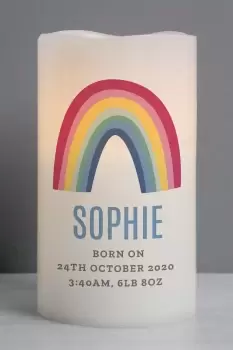 Image of Personalised Rainbow LED Candle