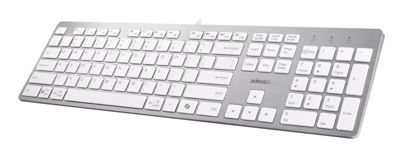 Image of Adesso Adesso AKB-730UW keyboard Home/Office USB QWERTY UK International White AKB-730UW-UK