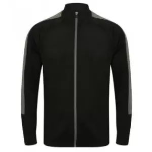 Image of Finden & Hales Mens Knitted Tracksuit Top (S) (Black/Gunmetal)