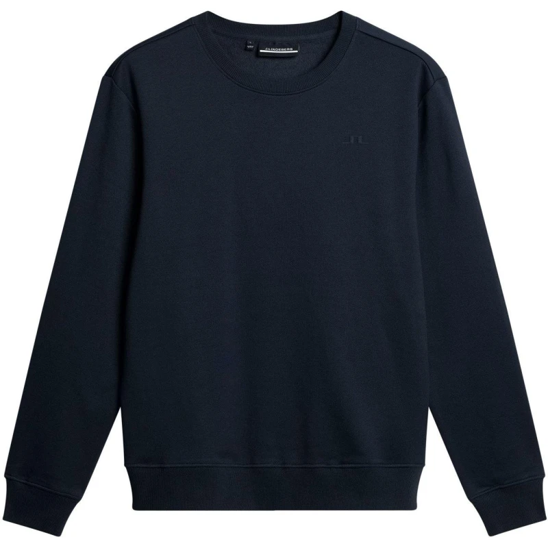 Image of J Lindeberg Mens Alpha Crew Long Sleeve T-Shirt JL Navy male Medium