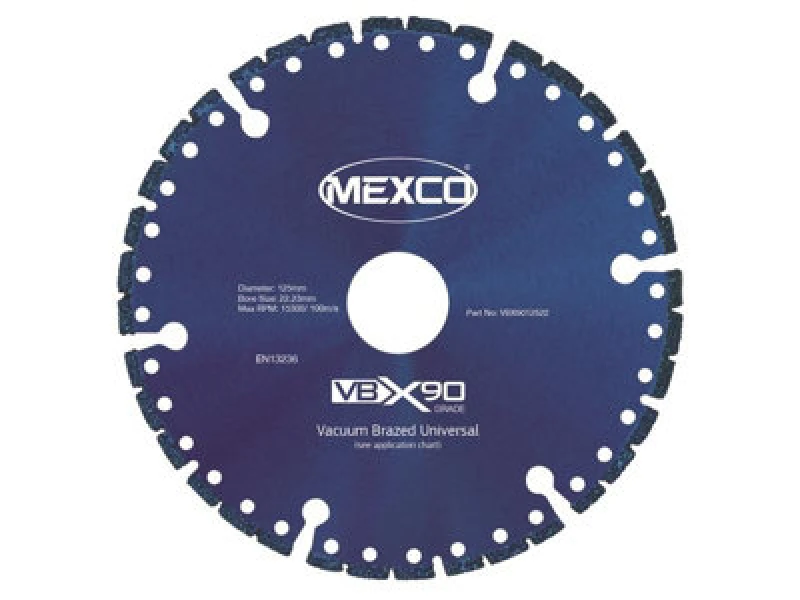 Image of Mexco Vbx9012522 Vbx90 Grade Universal Diamond Blade 125 X 22mm Mexvbx90125