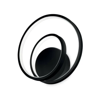 Image of Ideal Lux Lighting - Ideal Lux LED Decorative Swirl Integrated LED Wall Light Black, 3000K