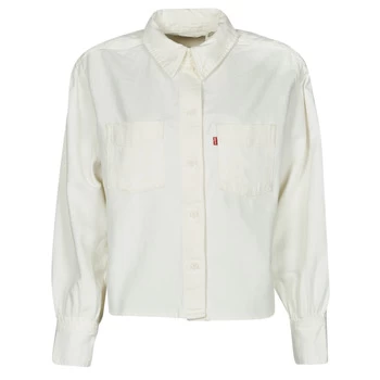 Image of Levis ZOEY PLEAT UTILITY SHIRT womens Shirt in White - Sizes S,M,L,XS