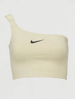 Image of Nike Nsw Swoosh Aysymmetric Crop Tank Top - Off White
