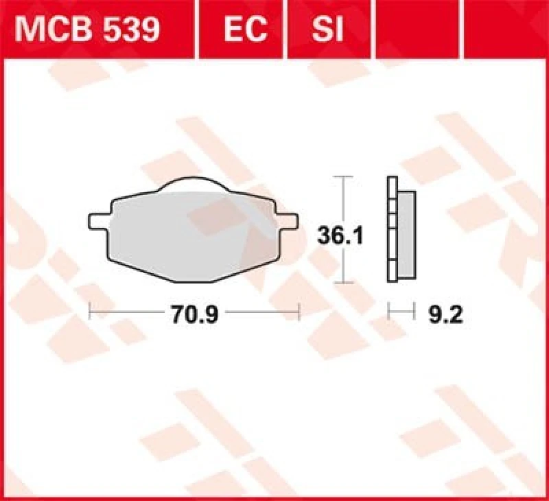 Image of TRW Organic Allround MCB539 Brake pad set Brake Pad Set, disc brake (402)