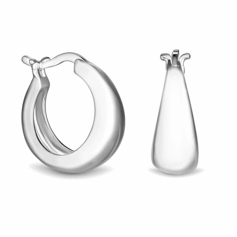 Image of Simply Silver Sterling Silver 925 Polished Small Hoop Earrings Silver female