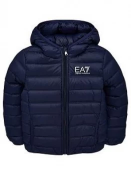 Image of Emporio Armani EA7 Sporty Core Identity Hooded Jacket Navy Size 14 Years Boys