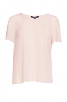 Image of French Connection Classic Crepe Light Pleated Back Top Pink