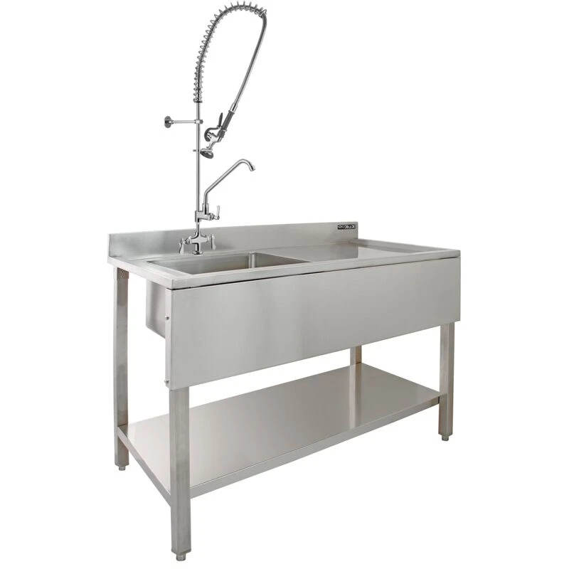 Image of Monstershop KUKoo Commercial Sink & Pre-rinse Tap - Right Hand Drainer 23893