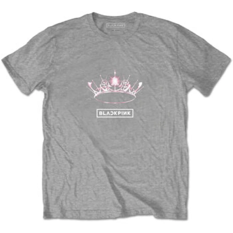 Image of BlackPink BlackPink Men The Album Crown T-Shirt in Grey Size: X-Large Grey XL Male 5063238454682