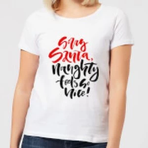 Image of Naughty Feels So Nice Womens T-Shirt - White - 5XL