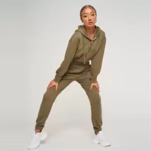 Image of Missguided Tall zip front crop hoodie - Green