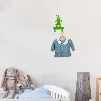 Image of Rabbit - Green Green Metal Wall Hook
