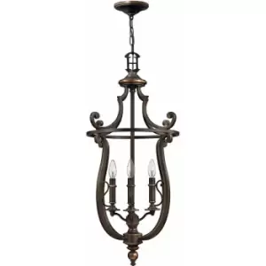 Image of 4 Bulb Chandelier Hanging Pendant LIght Olde Bronze LED E14 60W Bulb