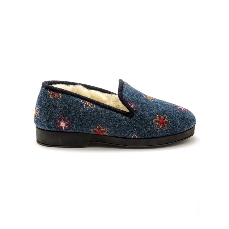 Image of Pediconfort Wool-lined slippers For Her Pediconfort Bleu Female 37
