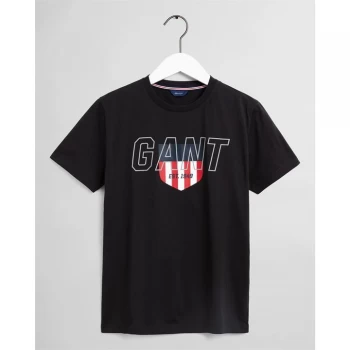 Image of Gant Sport Shield T Shirt - Black 5