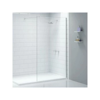 Image of Ionic Wet Room Glass Shower Panel, 800mm Wide, 8mm Glass - Merlyn