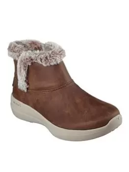 Image of Skechers Go Walk Stability Chugga Ankle Boots, Brown, Size 4, Women