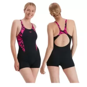 Image of Speedo Hyperboom Splice Muscleback Legsuit Black/Pink 36"