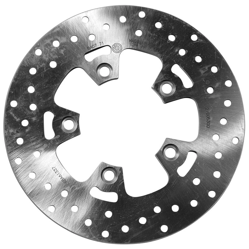 Image of BREMBO 68B40771 Brake disc PRIME - Serie-Oro - Fixed Disc Rear, Perforated Brake Disc (82)
