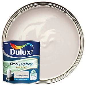 Image of Dulux Simply Refresh One Coat Nutmeg White Matt Emulsion Paint 2.5L