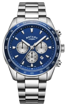 Image of Rotary GB05109-05 Mens Henley Chronograph Blue Wristwatch Colour - Silver Tone
