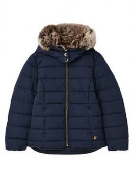 Image of Joules Girls Cassington Short Padded Coat - Navy