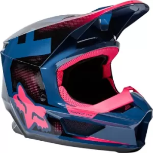 Image of FOX V1 Dier Youth Motocross Helmet, pink-blue, Size L, pink-blue, Size L