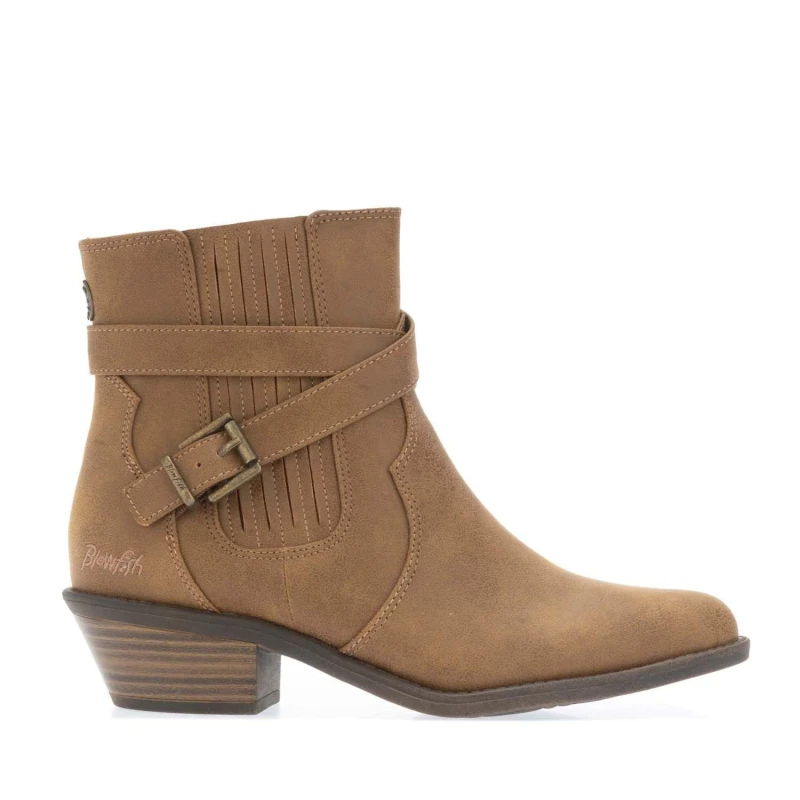 Image of Blowfish Malibu LyahBuckle Western Boots - Orange Orange 4